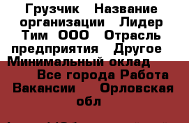 Грузчик › Название организации ­ Лидер Тим, ООО › Отрасль предприятия ­ Другое › Минимальный оклад ­ 16 000 - Все города Работа » Вакансии   . Орловская обл.